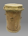 Drum, Wood, skin, fiber cord., Guatemalan
